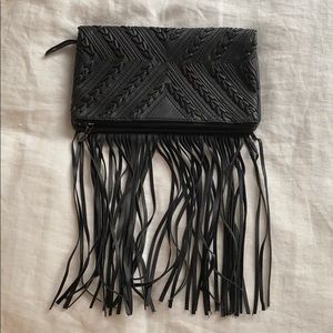Never Worn Black BCBGeneration Fringe Clutch